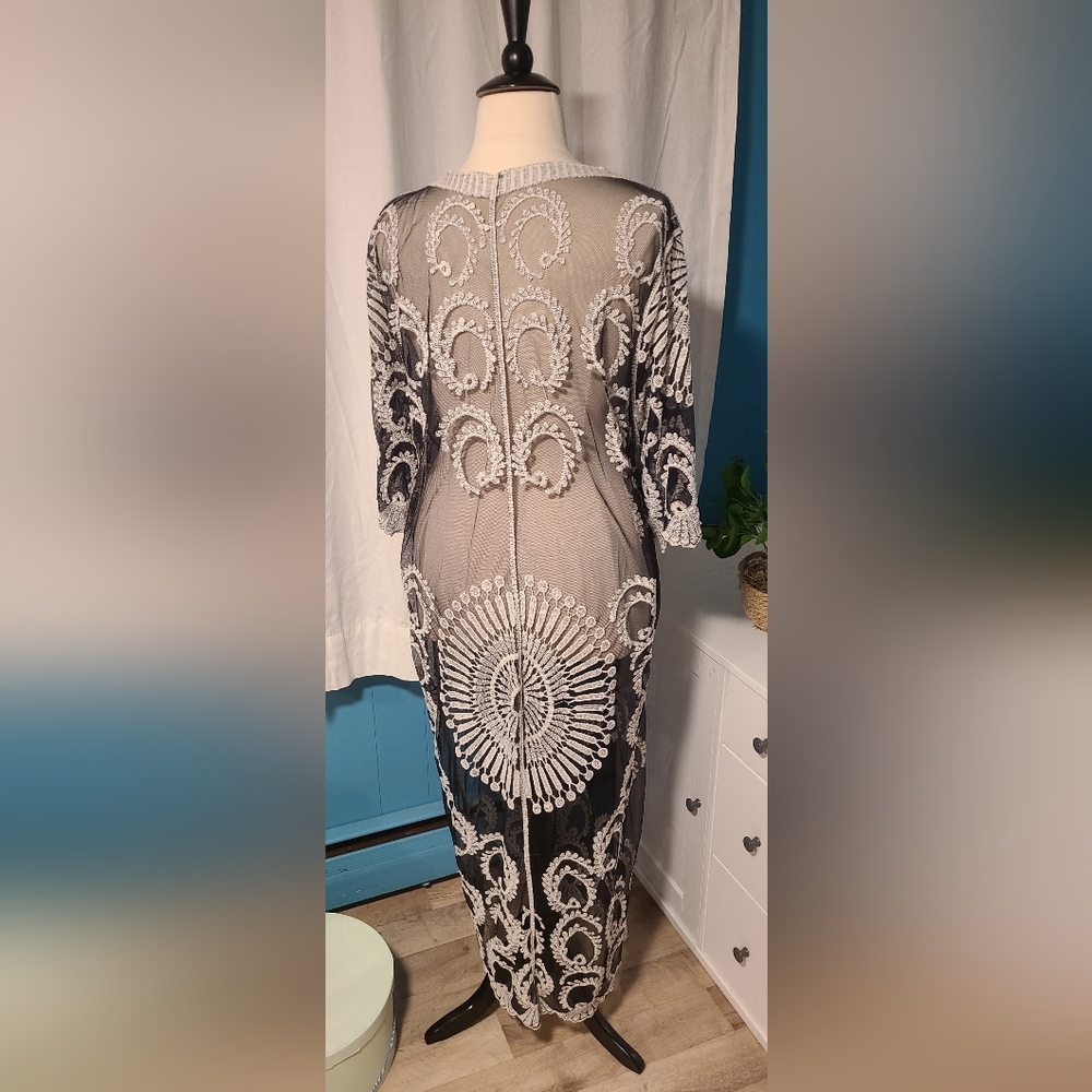 BOHO embroidered beach cover-up